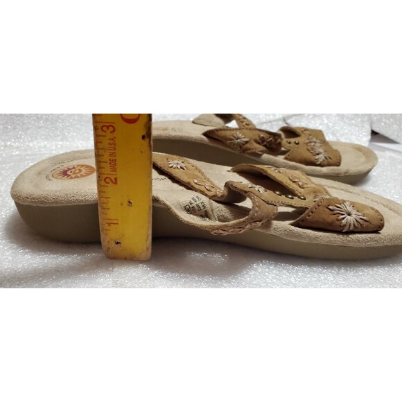 Earth Shoes Women's Size 8.5W Conway Brown Leather Slide Sandals Slip-On Comfort - Picture 4 of 12